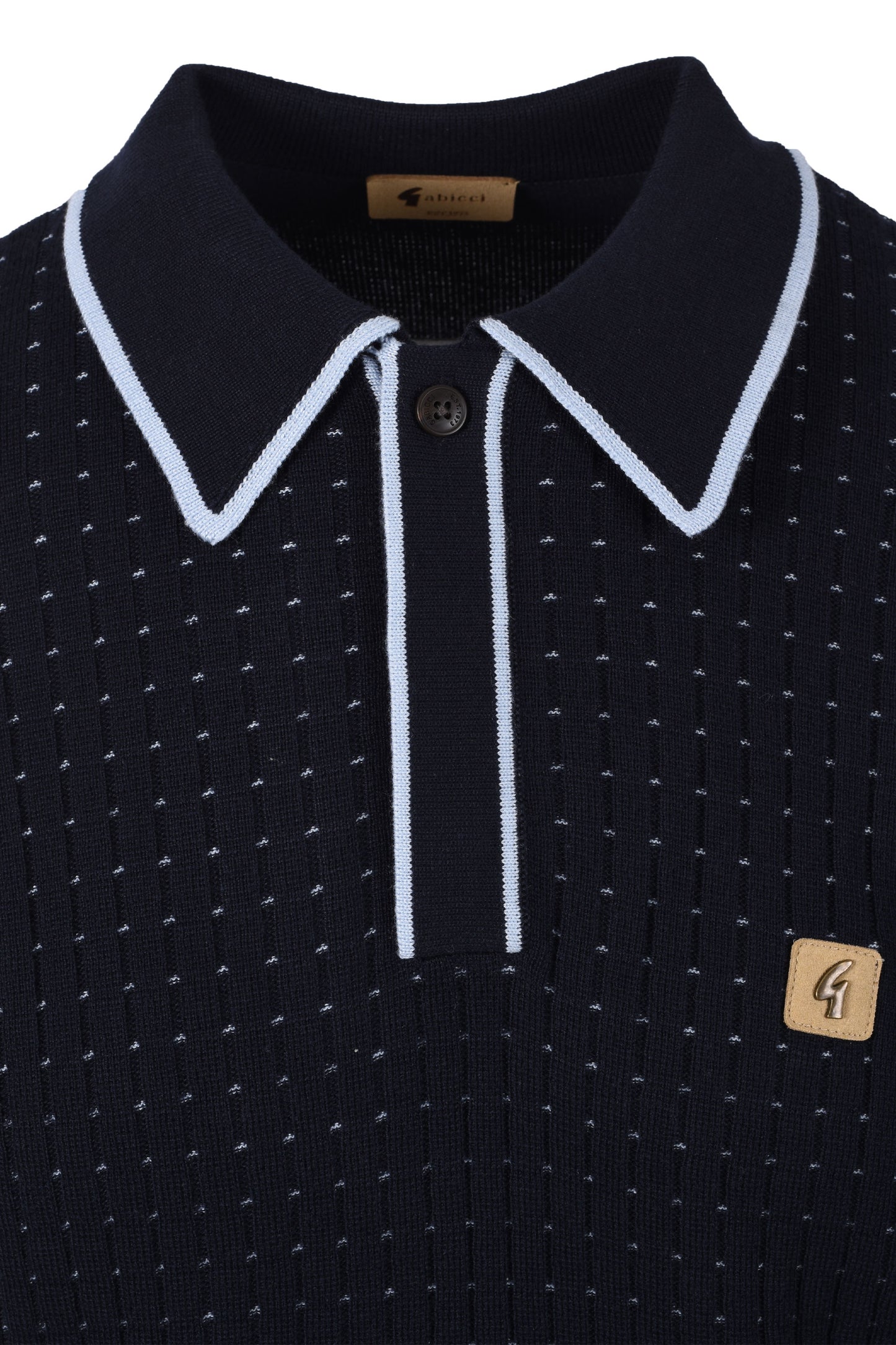 GABICCI VINTAGE OSBOURNE KNITTED POLO NAVY Gabicci Vintage Michael Stewart Menswear  Polo Shirts