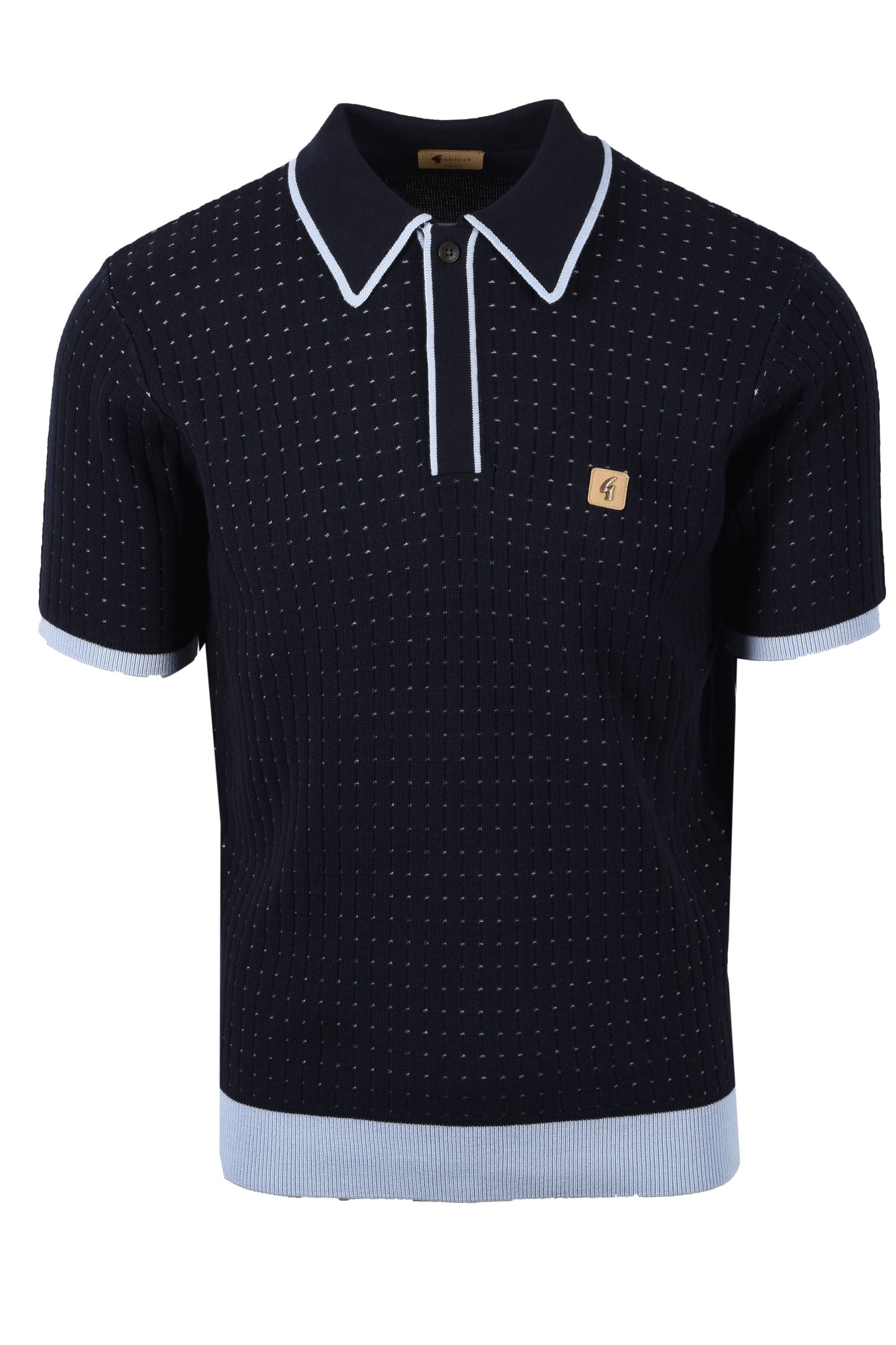 GABICCI VINTAGE OSBOURNE KNITTED POLO NAVY Gabicci Vintage Michael Stewart Menswear  Polo Shirts