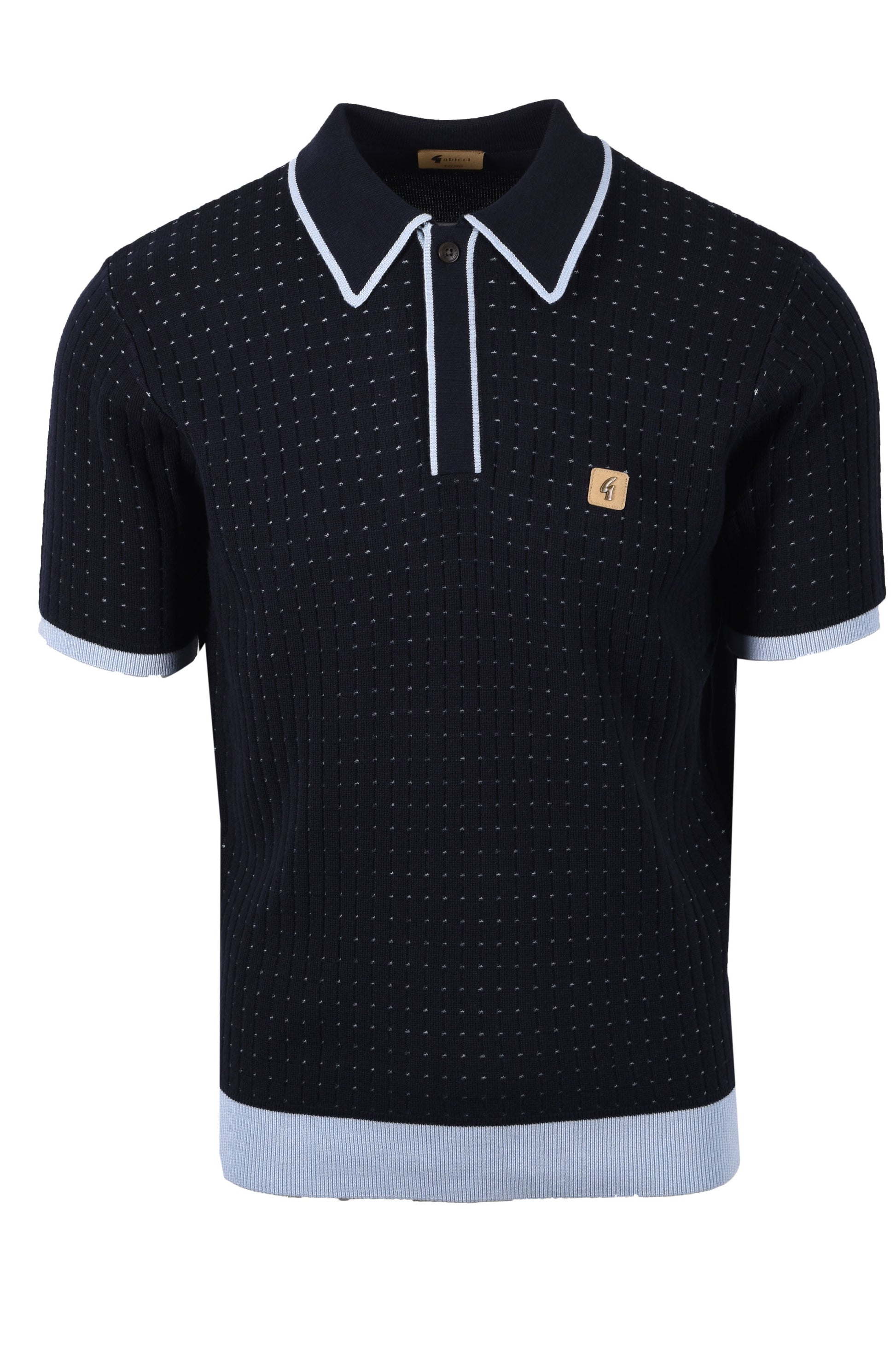 GABICCI VINTAGE OSBOURNE KNITTED POLO NAVY Gabicci Vintage Michael Stewart Menswear  Polo Shirts