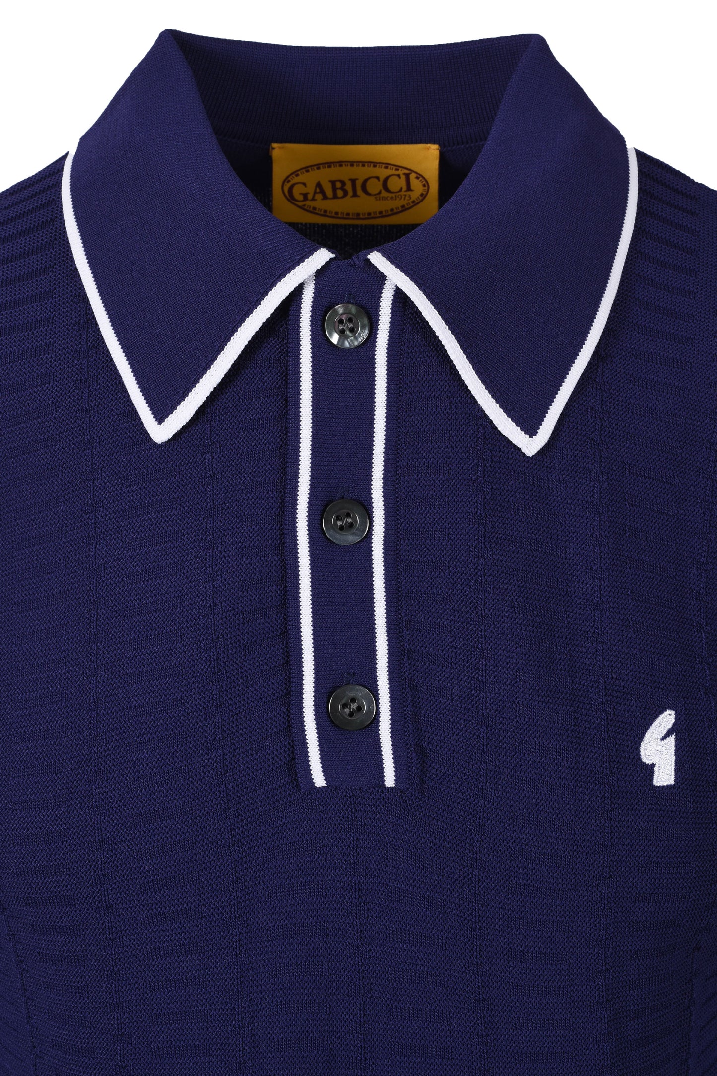 GABICCI VINTAGE RONNIE KNITTED POLO DELFT Gabicci Vintage Michael Stewart Menswear  Polo Shirts