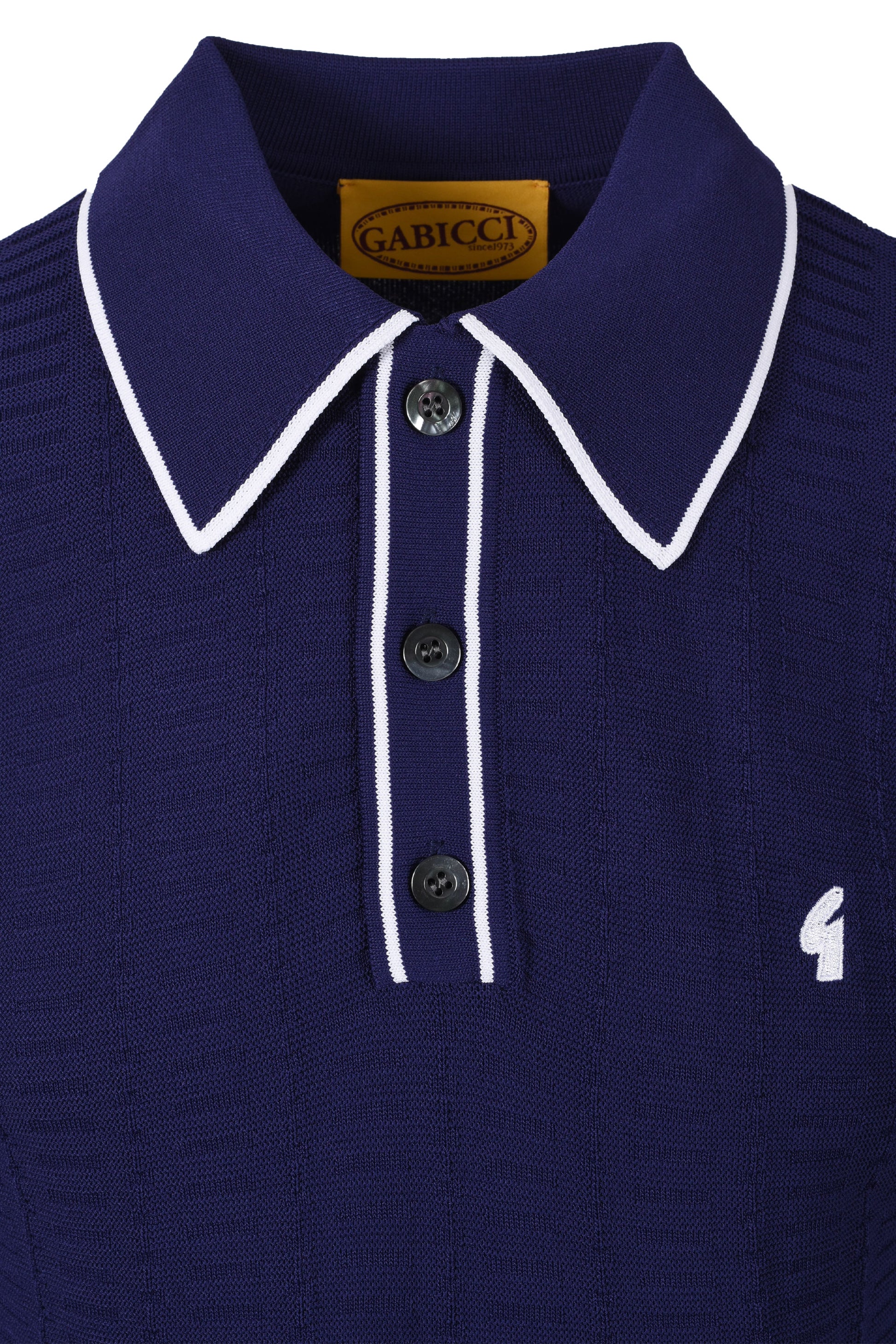 GABICCI VINTAGE RONNIE KNITTED POLO DELFT Gabicci Vintage Michael Stewart Menswear  Polo Shirts