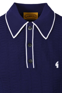 GABICCI VINTAGE RONNIE KNITTED POLO DELFT Gabicci Vintage Michael Stewart Menswear  Polo Shirts
