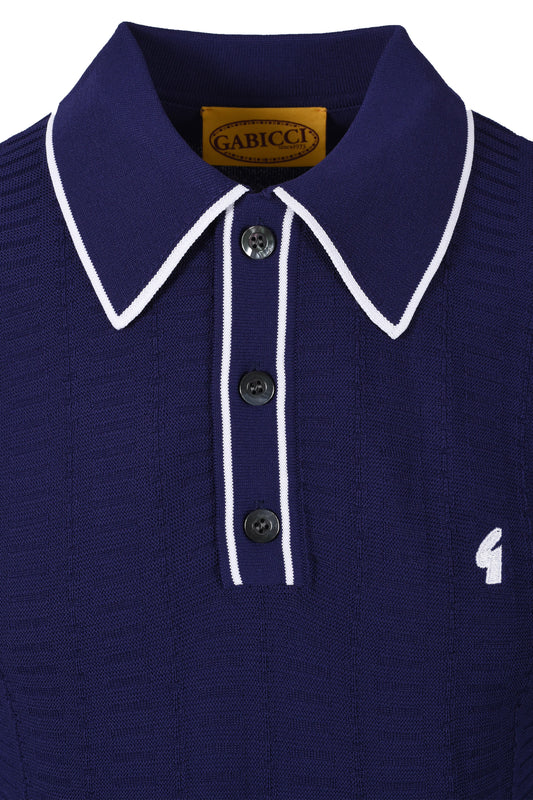 GABICCI VINTAGE RONNIE KNITTED POLO DELFT Gabicci Vintage Michael Stewart Menswear  Polo Shirts