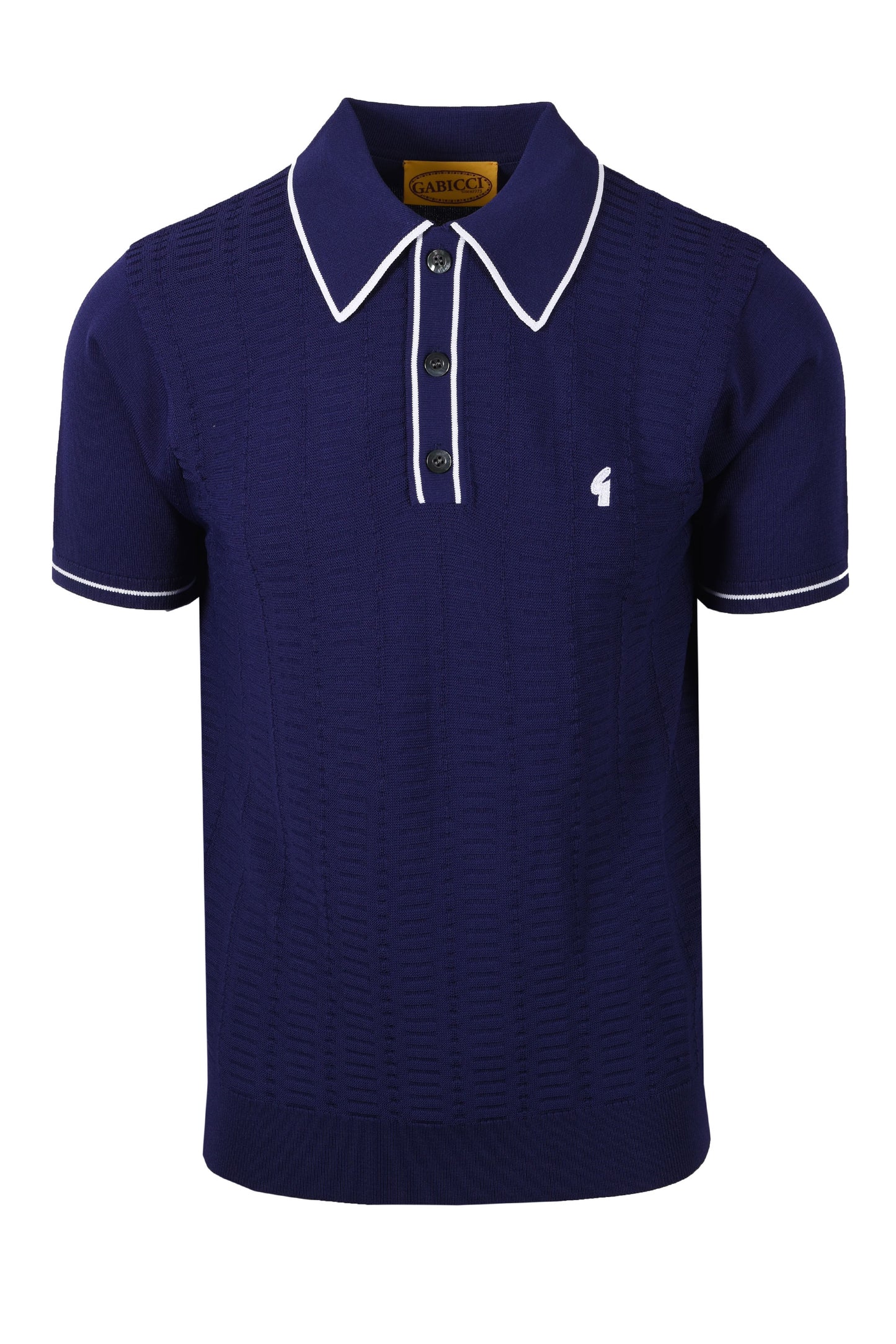 GABICCI VINTAGE RONNIE KNITTED POLO DELFT Gabicci Vintage Michael Stewart Menswear  Polo Shirts