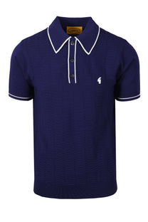 GABICCI VINTAGE RONNIE KNITTED POLO DELFT Gabicci Vintage Michael Stewart Menswear  Polo Shirts