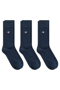 GANT 3 PACK SHIELD SOCKS EVENING BLUE Gant