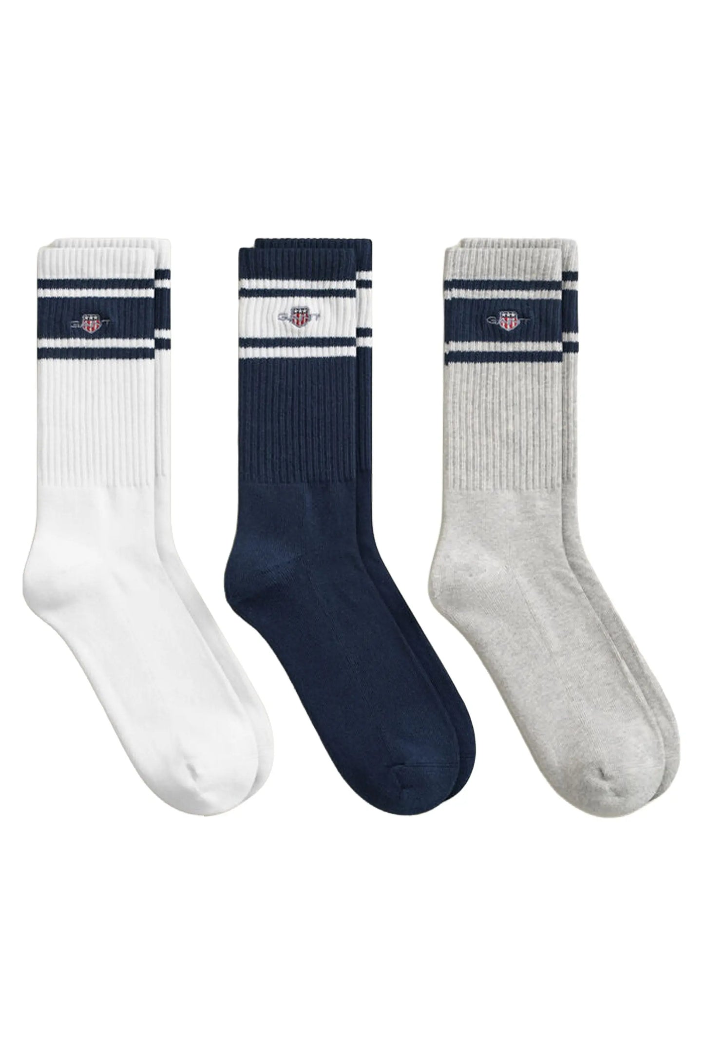 GANT 3 PACK SHIELD SPORTS SOCKS WHITE/NAVY/GREY Gant