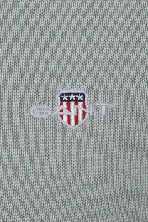 GANT CLASSIC COTTON HALF ZIP CERAMIC GREY Gant