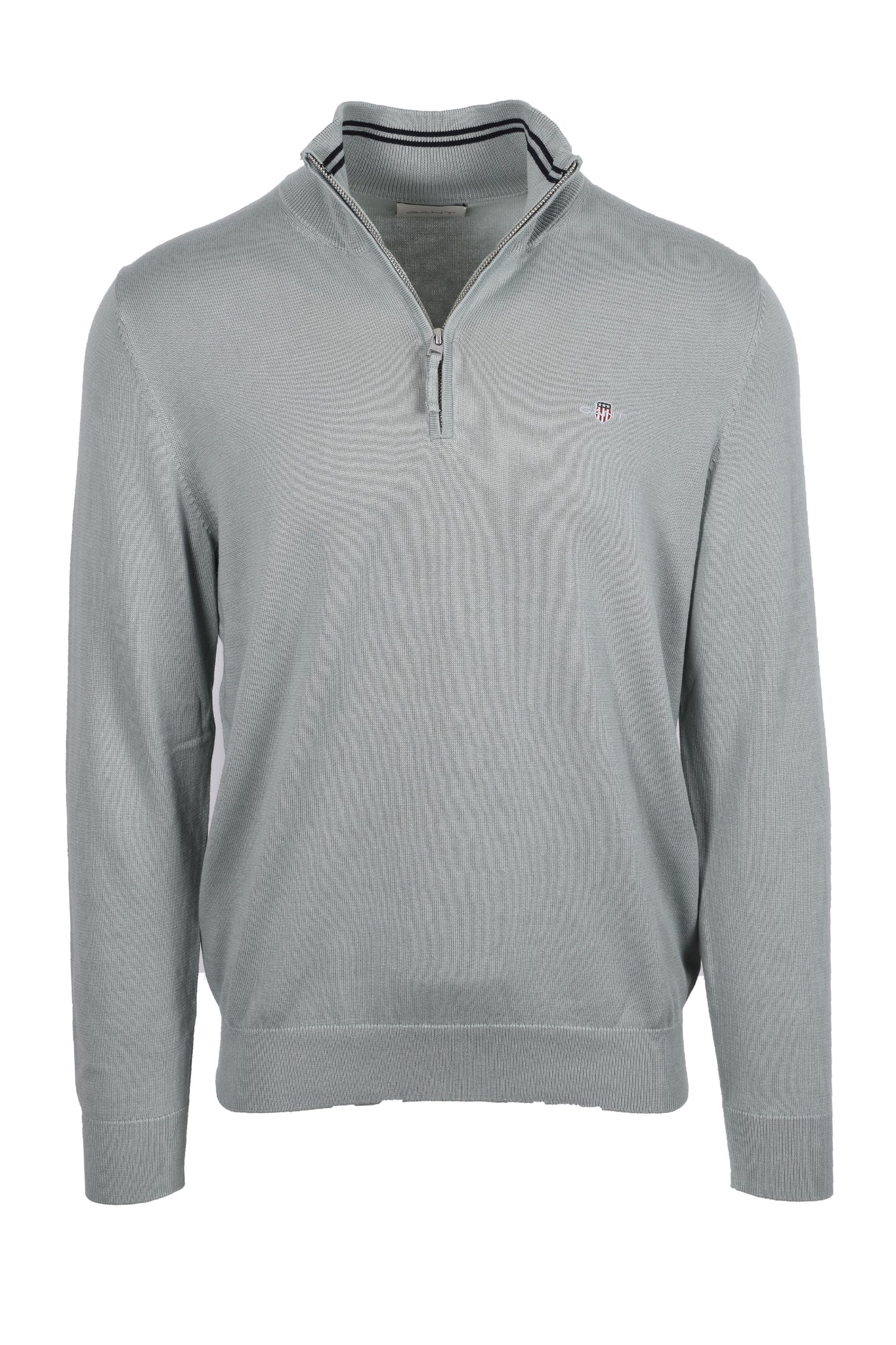 GANT CLASSIC COTTON HALF ZIP CERAMIC GREY