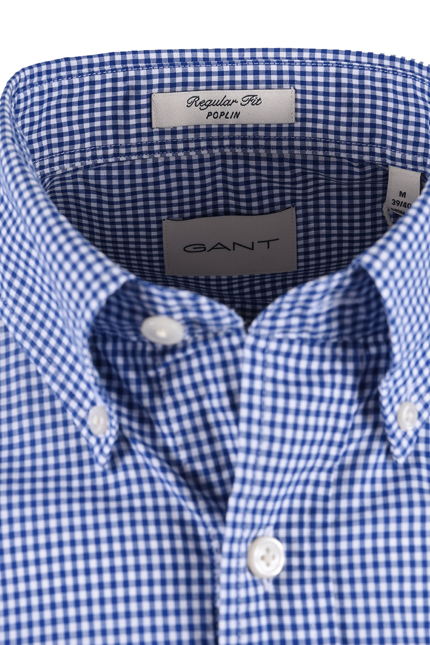 GANT CLASSIC POPLIN GINGHAM SHIRT COLLEGE BLUE Gant Michael Stewart Menswear
