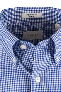 GANT CLASSIC POPLIN GINGHAM SHIRT COLLEGE BLUE Gant Michael Stewart Menswear