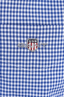 GANT CLASSIC POPLIN GINGHAM SHIRT COLLEGE BLUE Gant Michael Stewart Menswear