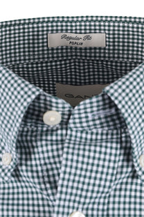 GANT CLASSIC POPLIN GINGHAM SHIRT DARK EMERALD Gant Michael Stewart Menswear  Shirts
