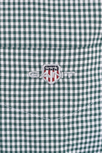 GANT CLASSIC POPLIN GINGHAM SHIRT DARK EMERALD Gant Michael Stewart Menswear  Shirts
