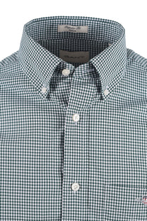 GANT CLASSIC POPLIN GINGHAM SHIRT DARK EMERALD Gant Michael Stewart Menswear  Shirts