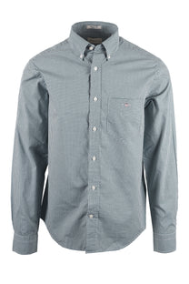 GANT CLASSIC POPLIN GINGHAM SHIRT DARK EMERALD Gant Michael Stewart Menswear  Shirts