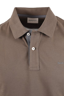GANT CONTRAST POLO SHIRT FADED TAUPE Gant Michael Stewart Menswear  Polo Shirts