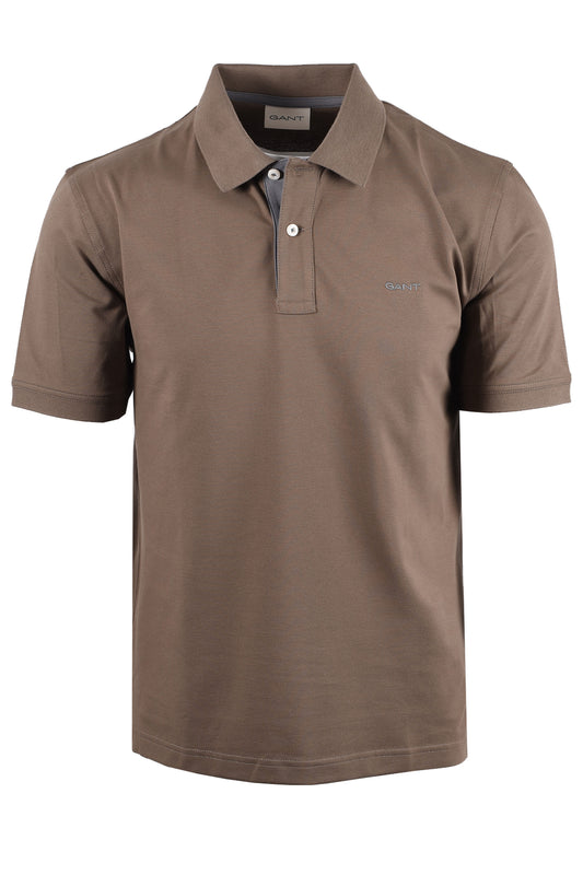 GANT CONTRAST POLO SHIRT FADED TAUPE Gant Michael Stewart Menswear  Polo Shirts