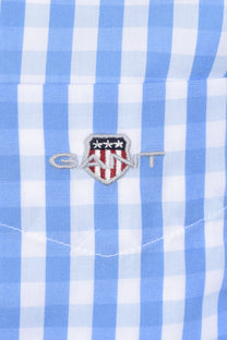 Gant Reg Classic Poplin Gingham Check Shirt Perfect Blue Gant