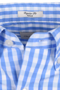 Gant Reg Classic Poplin Gingham Check Shirt Perfect Blue Gant