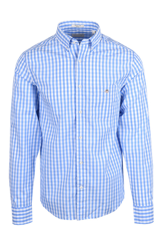 Gant Reg Classic Poplin Gingham Check Shirt Perfect Blue
