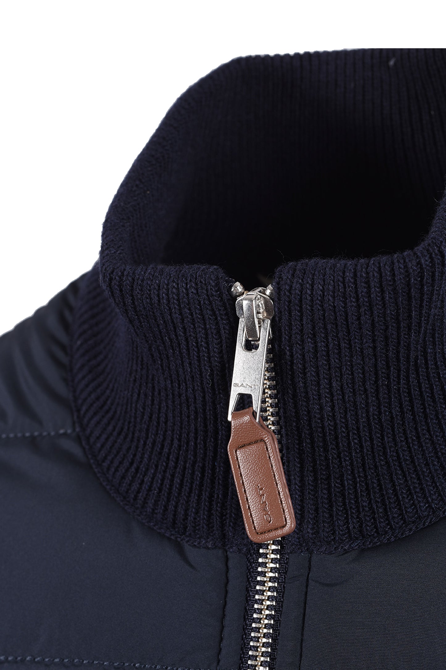 GANT HYBRID ZIPPED CARDIGAN EVENING BLUE Gant Michael Stewart Menswear  Knitwear