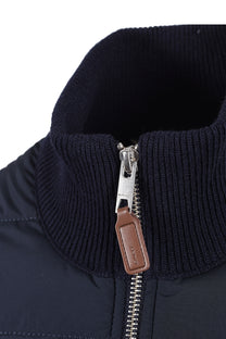 GANT HYBRID ZIPPED CARDIGAN EVENING BLUE Gant Michael Stewart Menswear  Knitwear