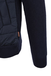 GANT HYBRID ZIPPED CARDIGAN EVENING BLUE Gant Michael Stewart Menswear  Knitwear