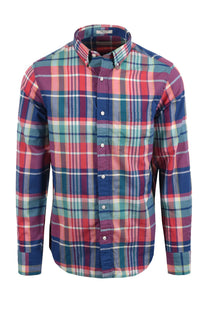 GANT MADRAS CHECK LONG SLEEVED SHIRT ROSE/RED Gant