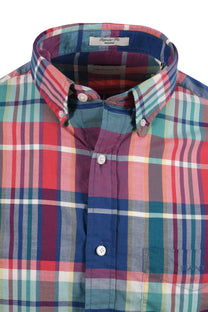 GANT MADRAS CHECK LONG SLEEVED SHIRT ROSE/RED Gant
