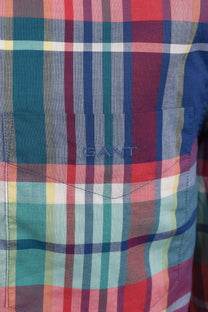 GANT MADRAS CHECK LONG SLEEVED SHIRT ROSE/RED Gant