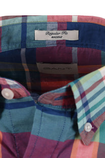 GANT MADRAS CHECK LONG SLEEVED SHIRT ROSE/RED Gant
