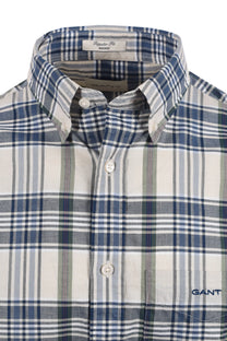 GANT MADRAS CHECK SHORT SLEEVED SHIRT FADED DENIM Gant