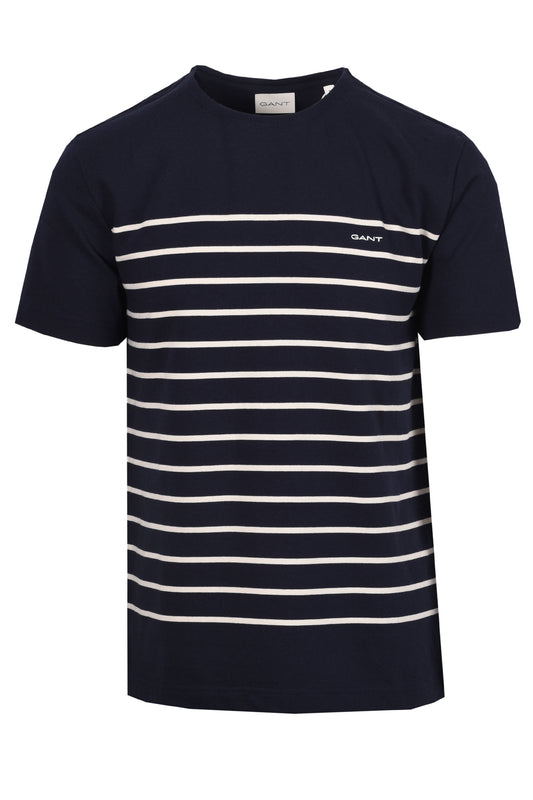 GANT PLACED STRIPE T-SHIRT EVENING BLUE