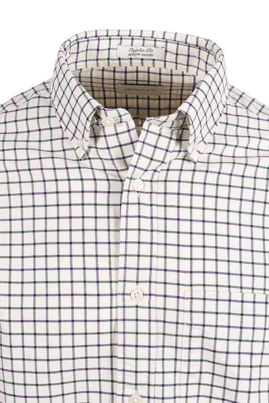 GANT REG ARCHIVE OXFORD CHECK SHIRT CREAM