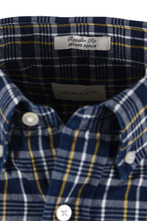 GANT REG ARCHIVE POPLIN INDIGO CHECK SHIRT INDIGO Gant Michael Stewart Menswear  Shirts