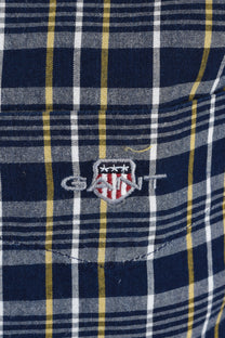 GANT REG ARCHIVE POPLIN INDIGO CHECK SHIRT INDIGO Gant Michael Stewart Menswear  Shirts