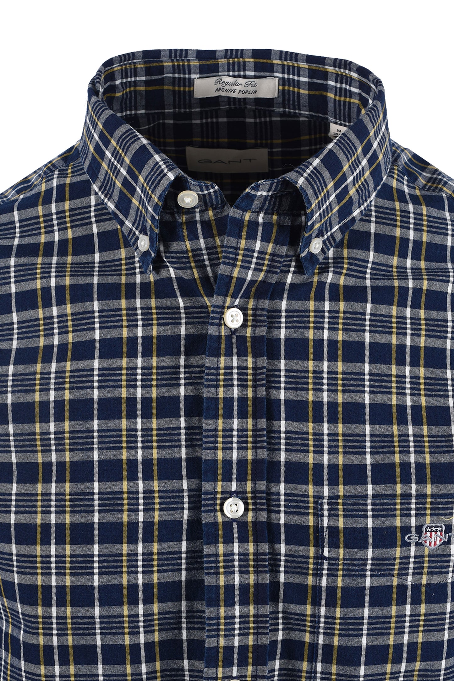 GANT REG ARCHIVE POPLIN INDIGO CHECK SHIRT INDIGO Gant Michael Stewart Menswear  Shirts