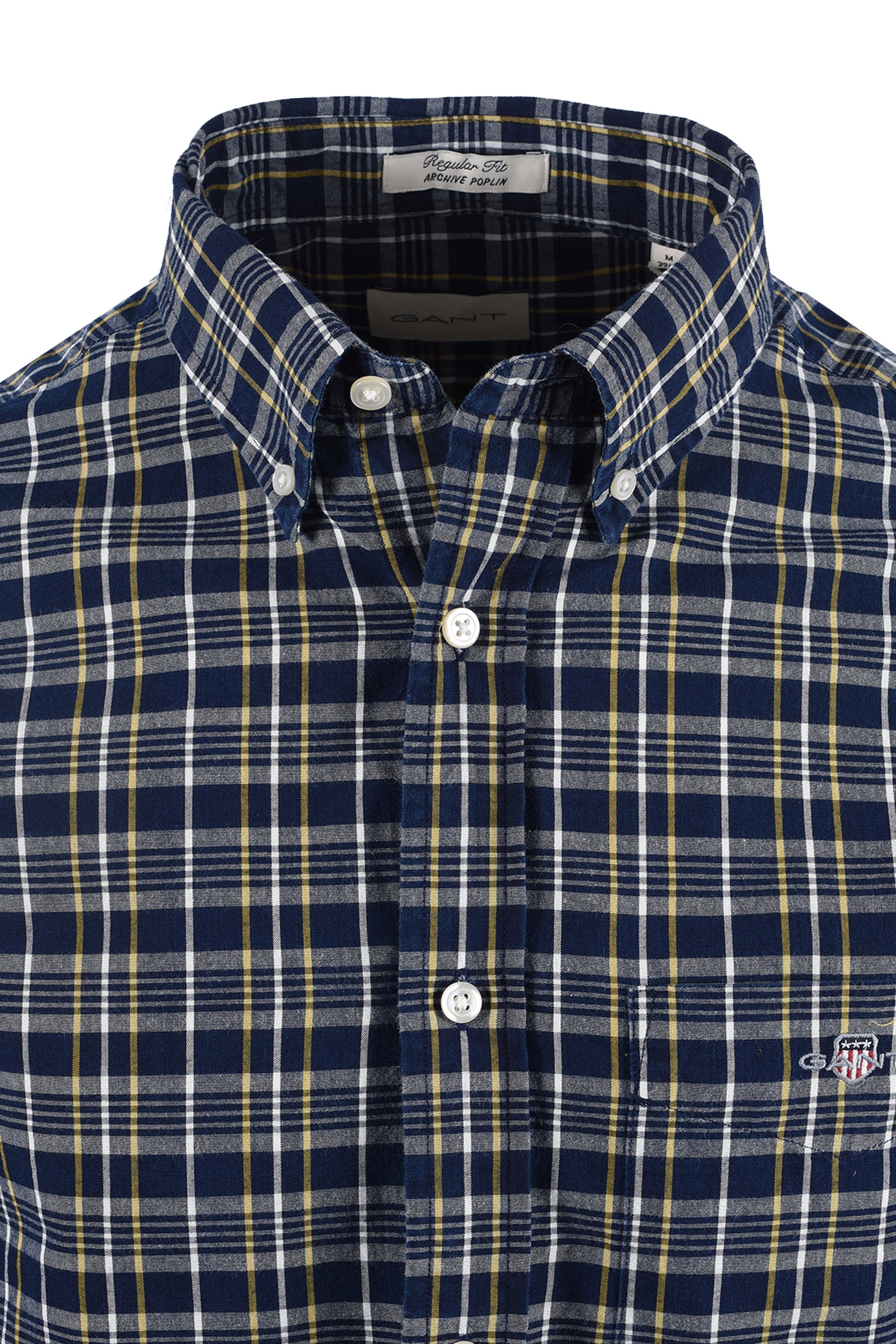 GANT REG ARCHIVE POPLIN INDIGO CHECK SHIRT INDIGO Gant Michael Stewart Menswear  Shirts