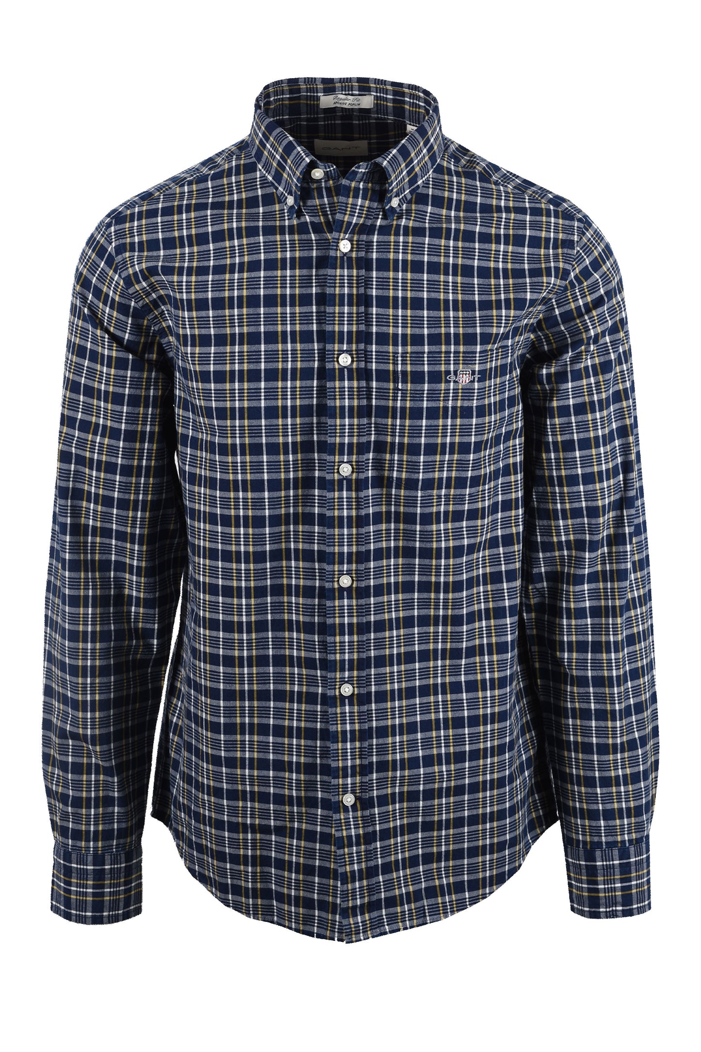 GANT REG ARCHIVE POPLIN INDIGO CHECK SHIRT INDIGO Gant Michael Stewart Menswear  Shirts
