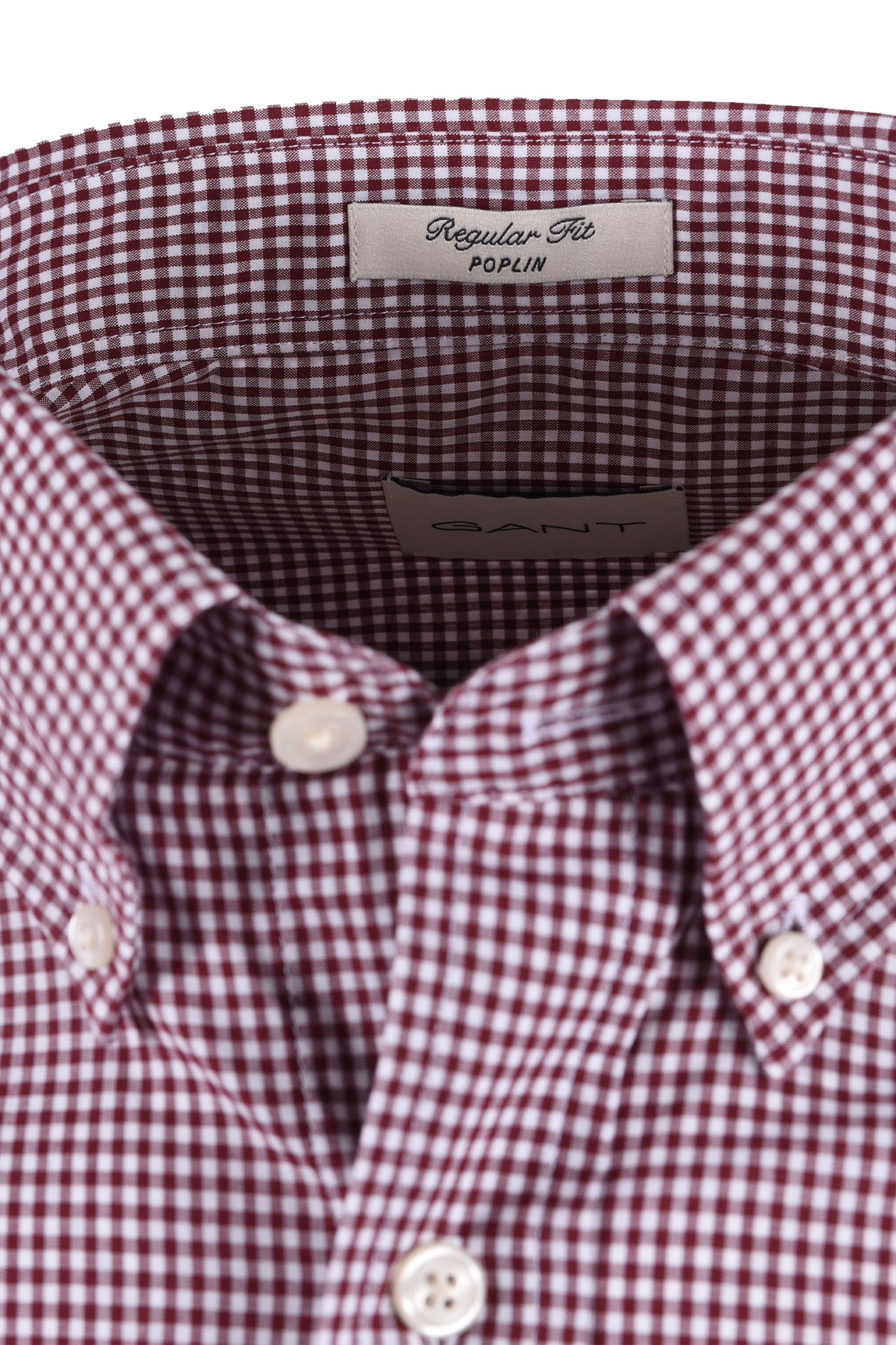 GANT REG CLASSIC POPLIN GINGHAM SHIRT DEEP GRAPE WINE Gant Michael Stewart Menswear