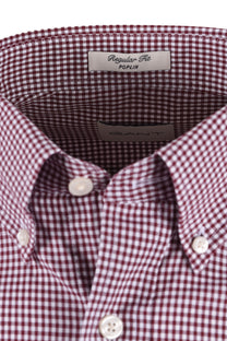GANT REG CLASSIC POPLIN GINGHAM SHIRT DEEP GRAPE WINE Gant Michael Stewart Menswear
