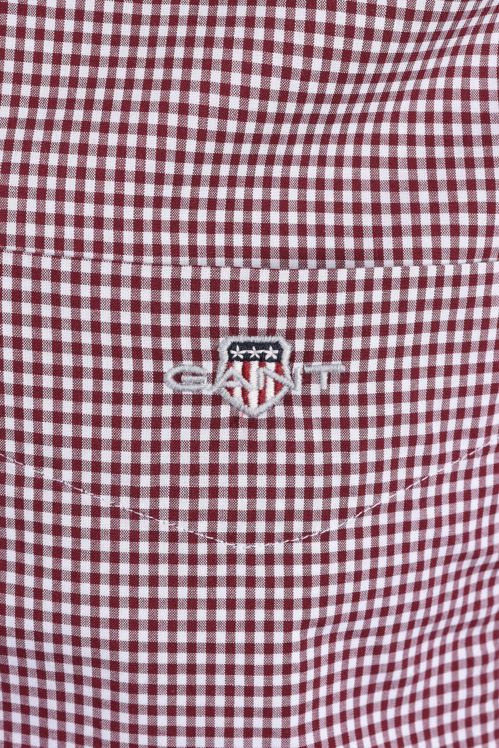 GANT REG CLASSIC POPLIN GINGHAM SHIRT DEEP GRAPE WINE Gant Michael Stewart Menswear