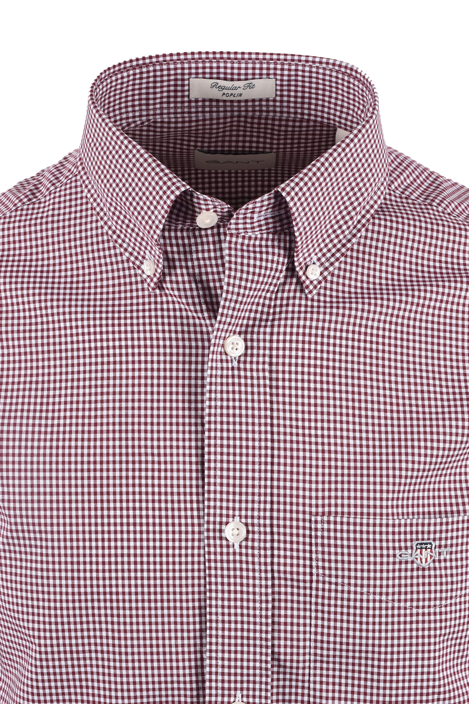 GANT REG CLASSIC POPLIN GINGHAM SHIRT DEEP GRAPE WINE Gant Michael Stewart Menswear