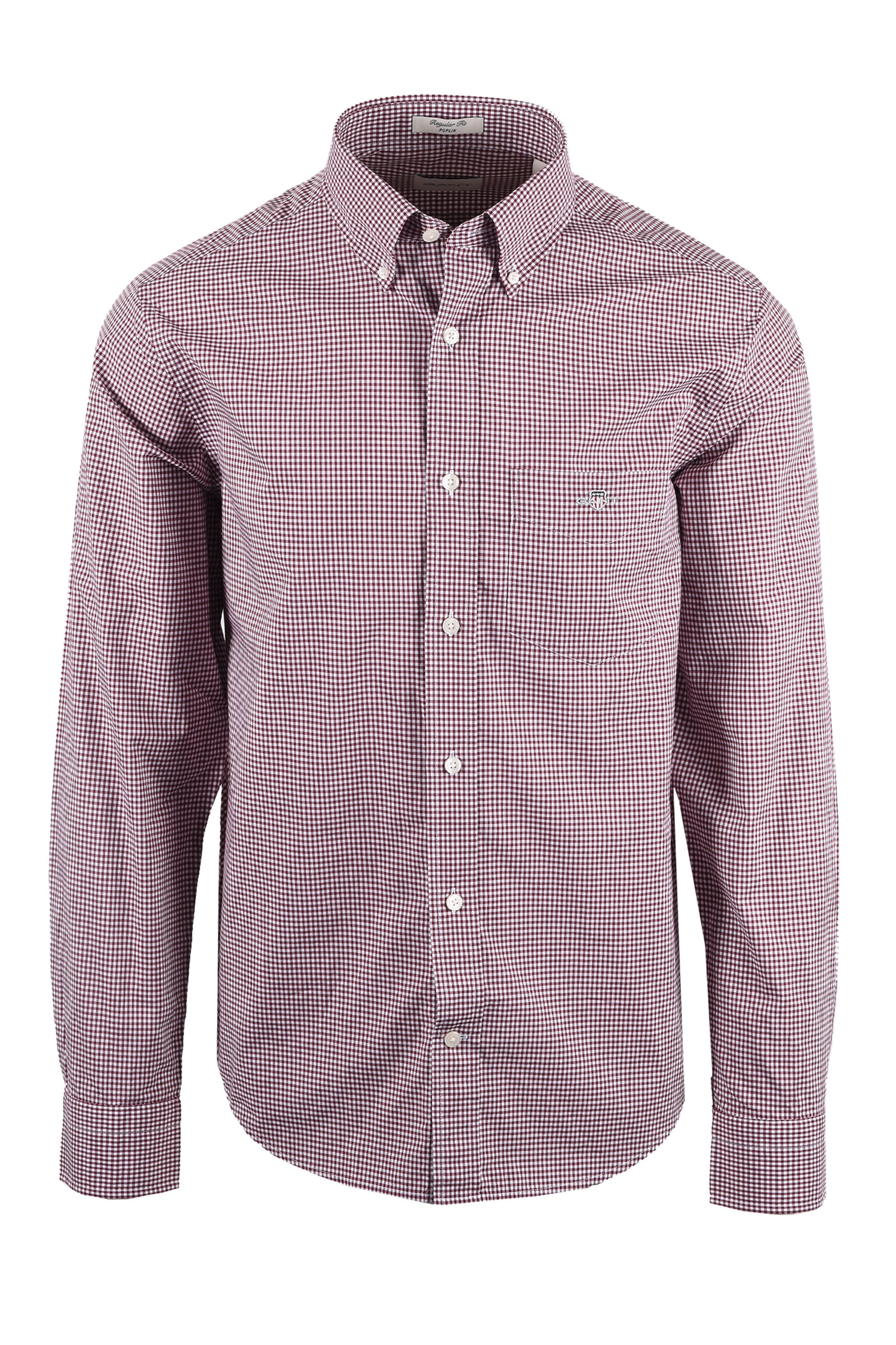 GANT REG CLASSIC POPLIN GINGHAM SHIRT DEEP GRAPE WINE Gant Michael Stewart Menswear