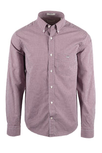GANT REG CLASSIC POPLIN GINGHAM SHIRT DEEP GRAPE WINE Gant Michael Stewart Menswear