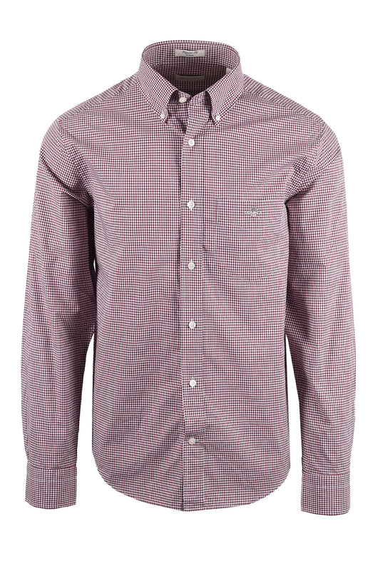 GANT REG CLASSIC POPLIN GINGHAM SHIRT DEEP GRAPE WINE Gant Michael Stewart Menswear