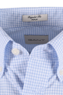 GANT REG CLASSIC POPLIN GINGHAM SHIRT LIGHT BLUE Gant Michael Stewart Menswear