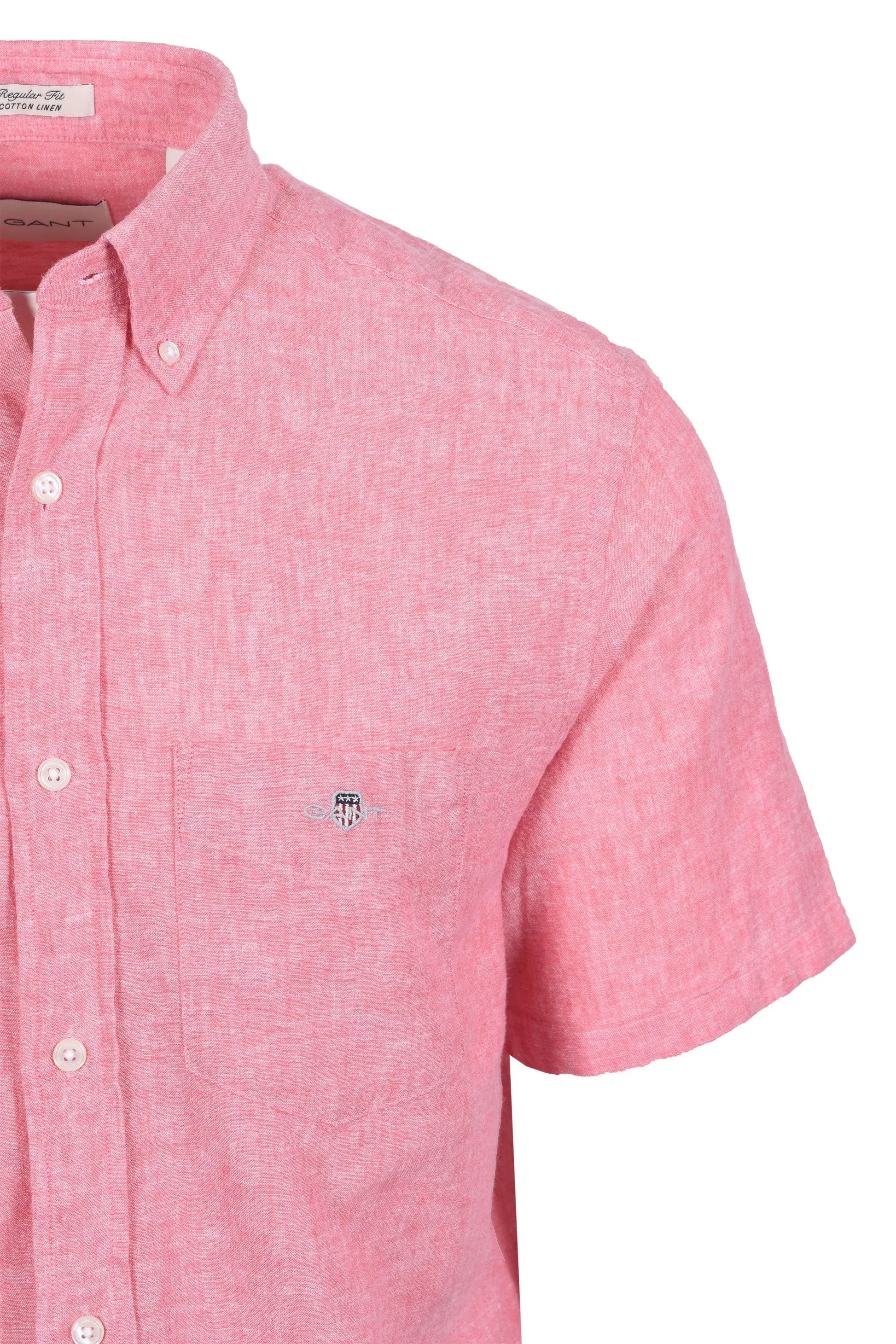 GANT REG COTTON LINEN SHORT SLEEVE SHIRT ROSE PINK Gant