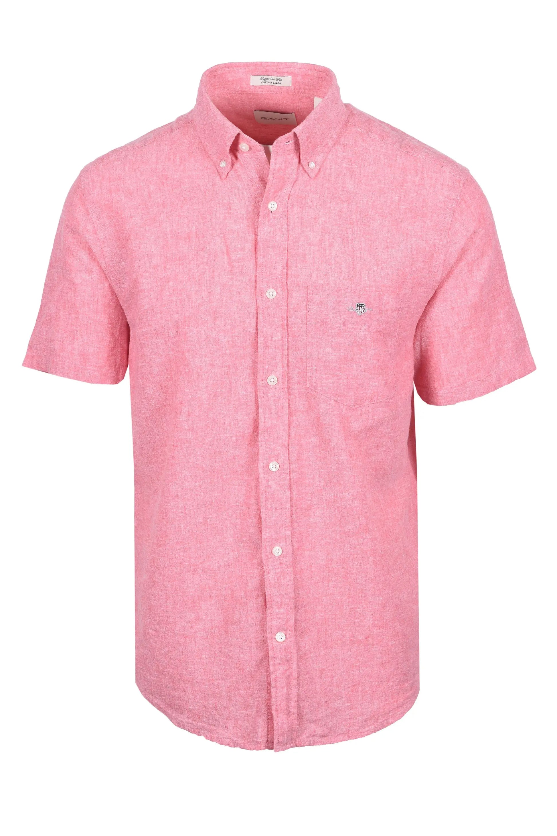 GANT REG COTTON LINEN SHORT SLEEVE SHIRT ROSE PINK Gant